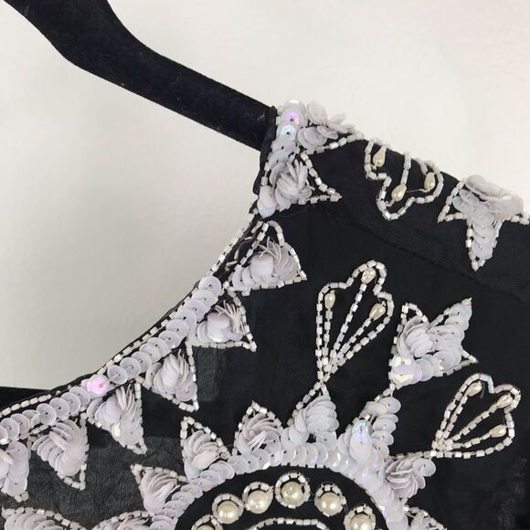 Vintage‎ sequin beaded silk blouse - Picture 3 of 4